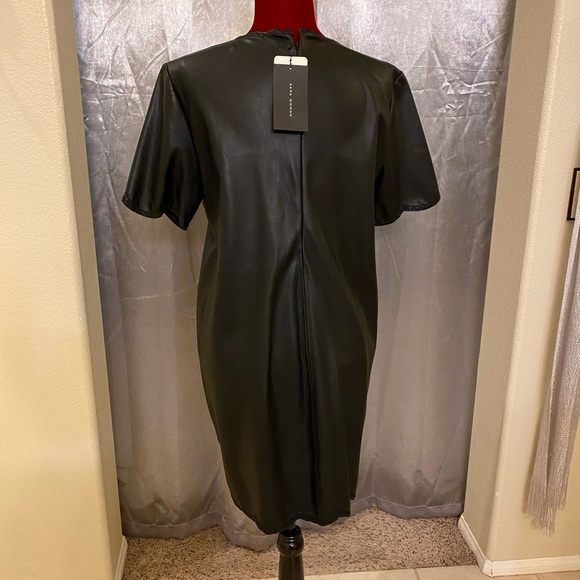NWT Black Faux leather Zara dress L - Picture 3 of 8